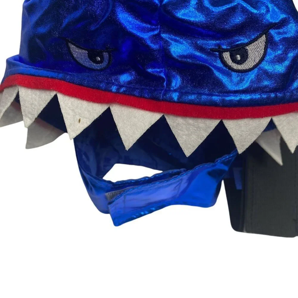 Dog Halloween Costume Shiny Blue Shark Hoodie Medium NWOT